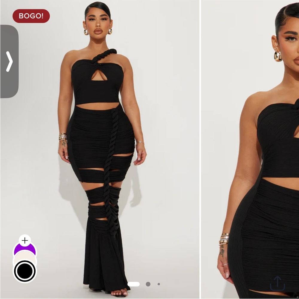 Fashion Nova Twist It Up Black Dress